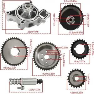 Timing Chain Kit Head Gasket Bolts Set Water Pump