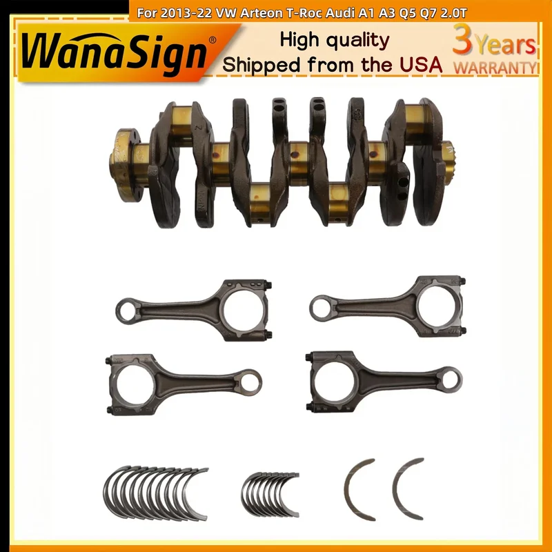 Crankshaft-Con-Rod-Bearing Crankshaft & Con Rod & Bearing For 13-22 VW Arteon T-Roc Audi A1 A3 Q5 Q7 2.0T