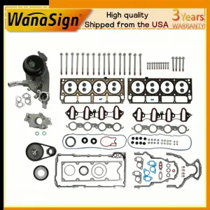 Cylinder Engine Gasket Kit w/ Bolts Timing Kit Fit For 02-11 Chevy GMC Buick 5.3