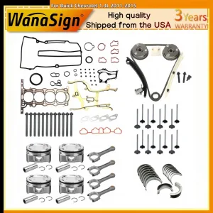 Engine Rebuild Kit w/ Piston & Timing Chain Kit For Buick Chevrolet 1.4L 2011-15