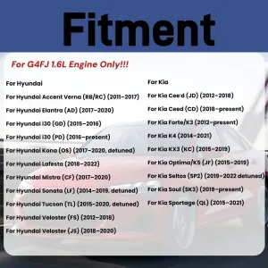 G4FJ 1.6L Engine Crankshaft Piston Connecting Rod Kit For Hyundai Kia 11-22 1.6L