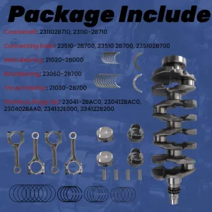 G4FJ 1.6L Engine Crankshaft Piston Connecting Rod Kit For Hyundai Kia 11-22 1.6L