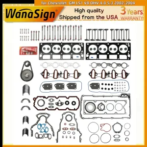 Gasket Set Timing Chain Kit Bolts for Chevrolet GM LS1 V8 OHV 4.8 5.3 2002-2004