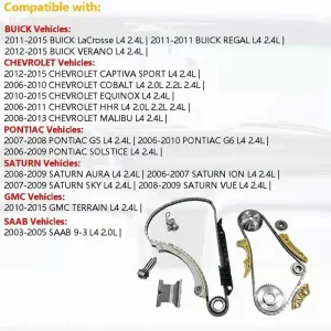 Head Gasket Bolts Timing Chain Kit Fits Chevrolet Captiva GM Terrain Buick 2.4L