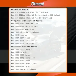 Non AFM DOD Lifters Camshaft with MLS Head Gasket Set For Chevy GMC 5.3L 07-13