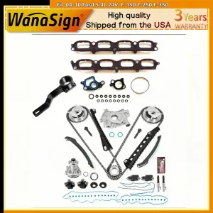 Timing Chain Kit Cam Phaser VCT Selenoid Oil Water Pump Fit 04-10 Ford 5.4L 24V