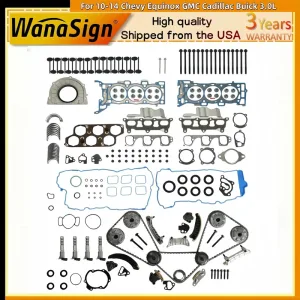 Timing Chain Kit Head Gasket Set For 10-14 Chevy Equinox GMC Cadillac Buick 3.0L