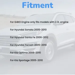 G4KD Crankshaft Piston Connecting Rods Bearing Kit For Hyundai Kia 2.0L 2005-12