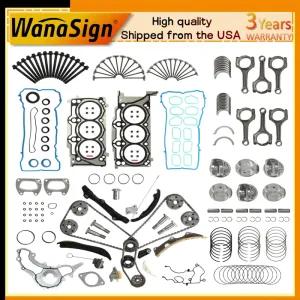 Engine Rebuild Overhaul Kit w/ Timing Chain For Chrysler Dodge Jeep Ram Volkswagen 3.6L 2011-2015