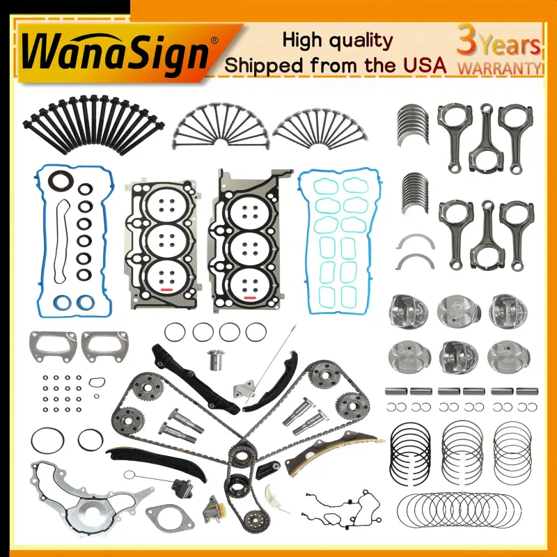 Engine-Rebuild-Overhaul-Kit-Timing-Chain Engine Rebuild Overhaul Kit w/ Timing Chain For Chrysler Dodge Jeep Ram Volkswagen 3.6L 2011-2015