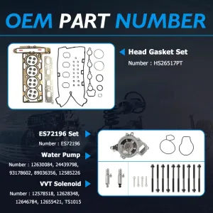 LAF Engine Head Gasket Set For GM Chevrolet Buick GMC 2.2L 2.4L L4 DOHC 2009-2017