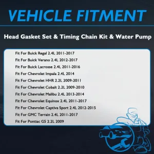 LAF Engine Head Gasket Set For GM Chevrolet Buick GMC 2.2L 2.4L L4 DOHC 2009-2017