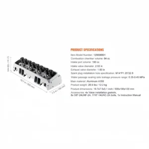 1*PC Cylinder Head For GMC Chevy 350 190cc 64cc 2.02/1.60 Intake Exhaust Valve