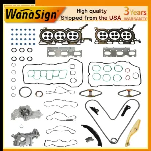 Engine Cylinder Head Gasket Set w/Timing Chain Kit For Ford Edge Police Interceptor Sedan 3.5L 11-19