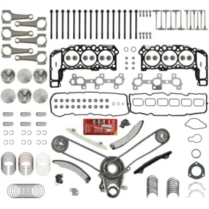 Full Gasket Set Timing Chain Kit Pistons Rod For Dodge Dakota Ram 1500 Jeep 3.7L
