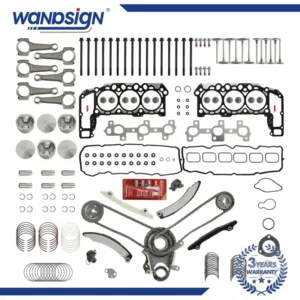 Full Gasket Set Timing Chain Kit Pistons Rod For Dodge Dakota Ram 1500 Jeep 3.7L