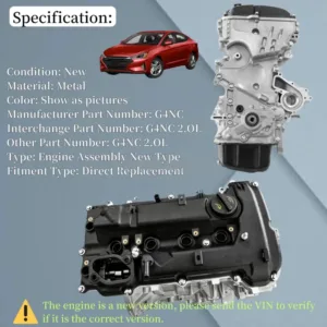 G4NC 2.0L Long Block Engine Assembly For 2011-2019 Hyundai Elantra Tucson TL Kia