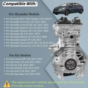 G4NC 2.0L Long Block Engine Assembly For 2011-2019 Hyundai Elantra Tucson TL Kia