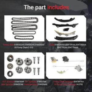 Timing Chain Kit VVT & Solenoid For Chrysler Dodge Jeep Cherokee Ram 3.6L 11-20