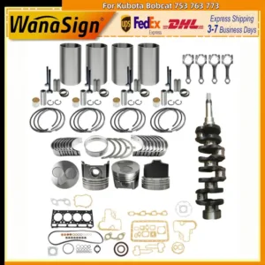 V2203 Engine Overhaul Rebuild Kit Crankshaft Rods For Kubota Bobcat 753 763 773